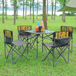 5 Piece Folding Camping Table And Chairs Set With Carrying Bag