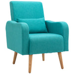 Nordic Leisure Lounge Sofa Accent Chair With Pillow | One Size | Green
