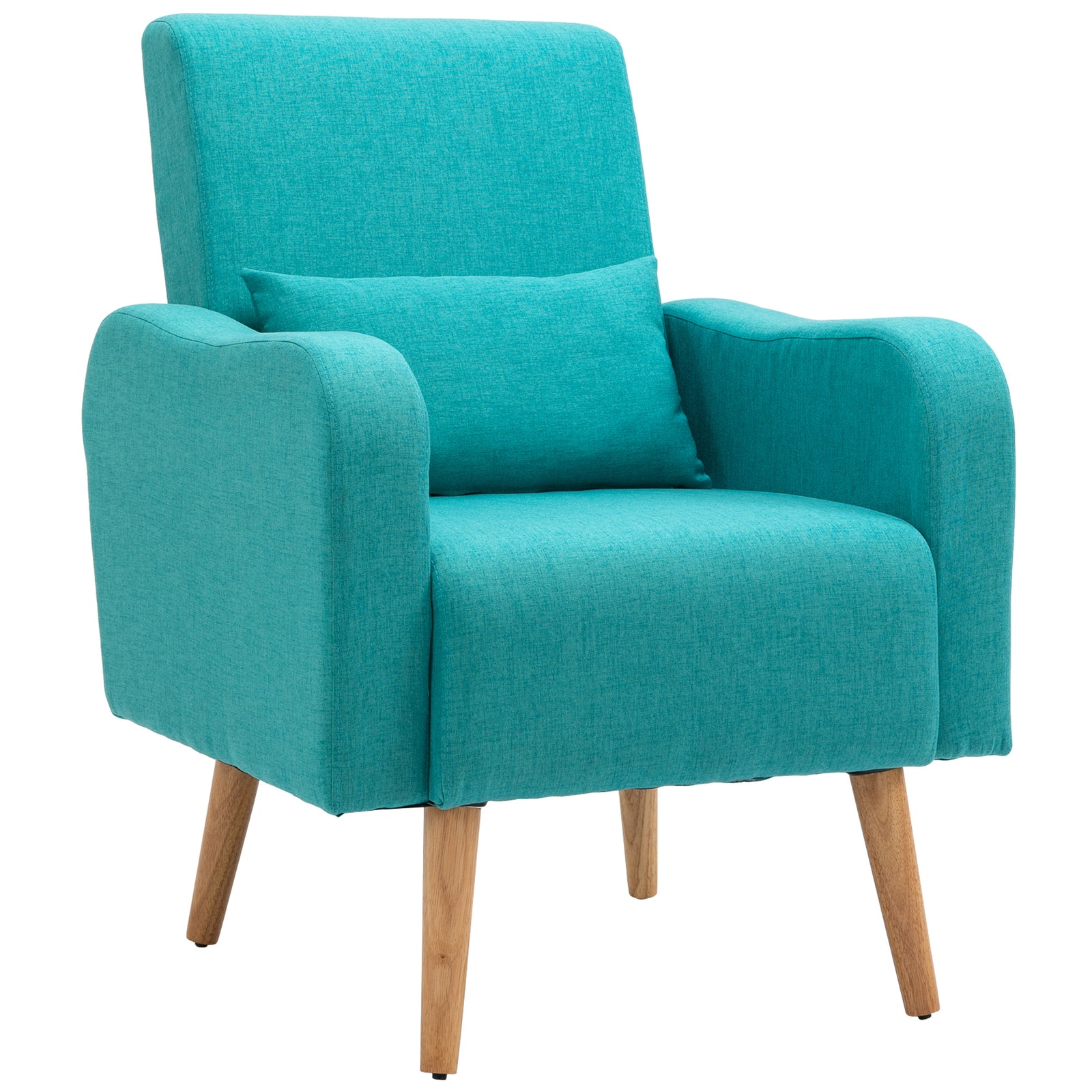 Nordic Leisure Lounge Sofa Accent Chair With Pillow | One Size | Green