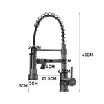 Stainless Steel Kitchen Faucet With Pull Down Spring Spout And Pot Filler | Grey