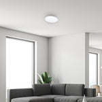 Ceiling Lamp Siena Stylish White And Chrome Circular Design Dimmable Including Remote Control | 35cm | White