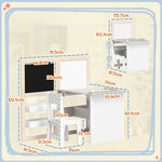 3 In 1 Kids Table And Chair Set With Whiteboard And Blackboard