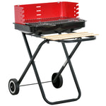 Charcoal Bbq, Trolley, Windshield, Wheels | Black