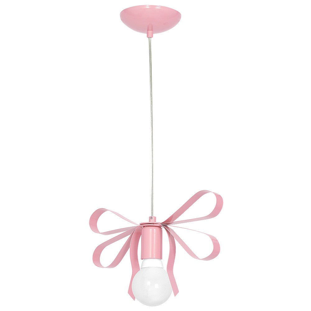 Emma Pendant 3xe27 Hand Made With  A Delicate Tied Ribbon Effect Perfect For Bedrooms Or Any Boutique Chic Setting | Baby Pink