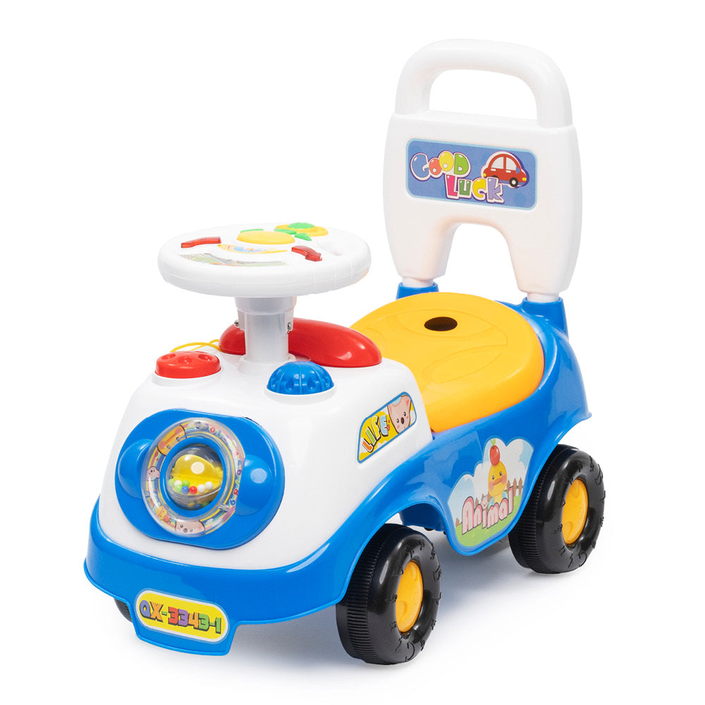 Baby Ride On Push Along Car With Steering Wheel And Horn | Blue