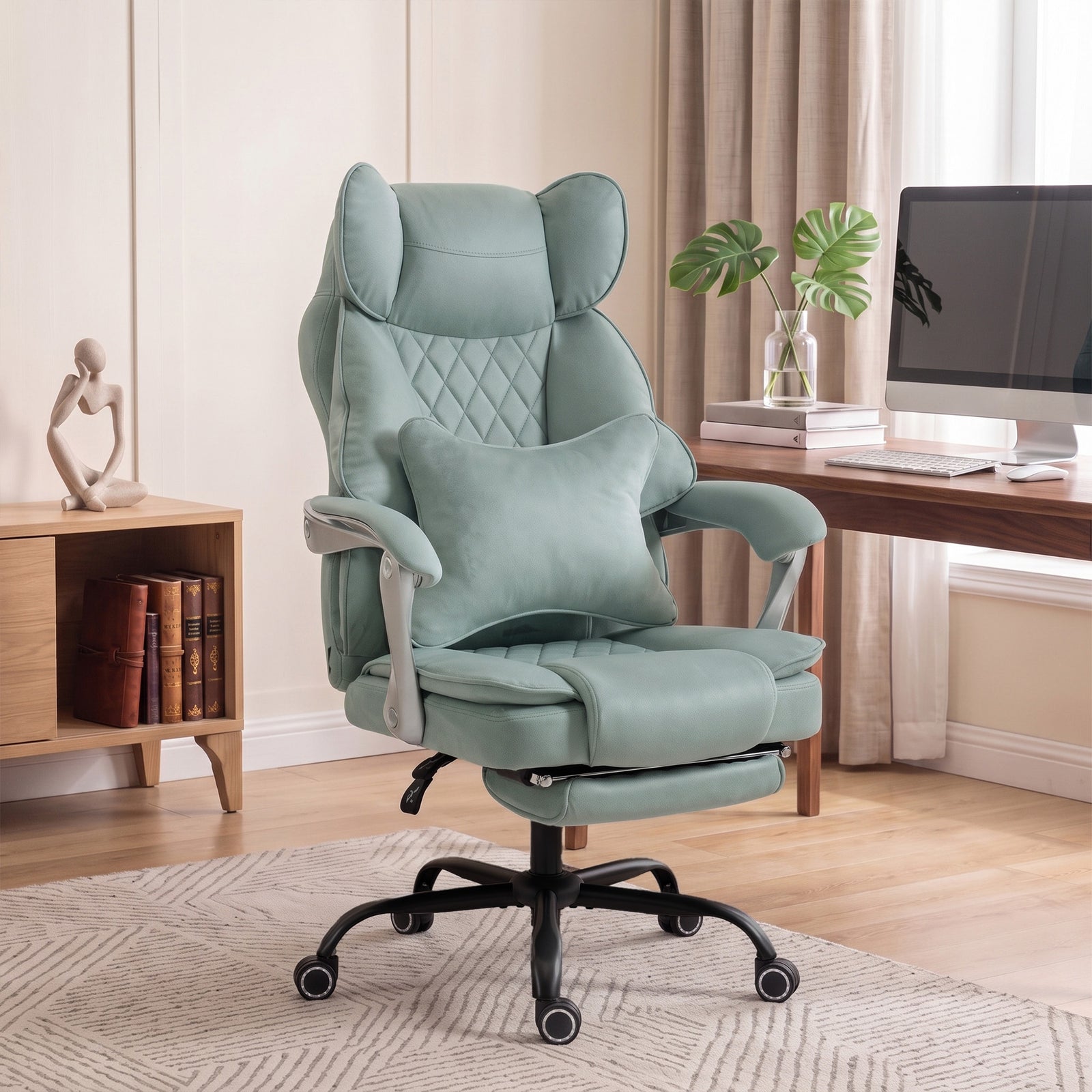 Big And Tall Office Chair With Lumbar Support | Light Blue
