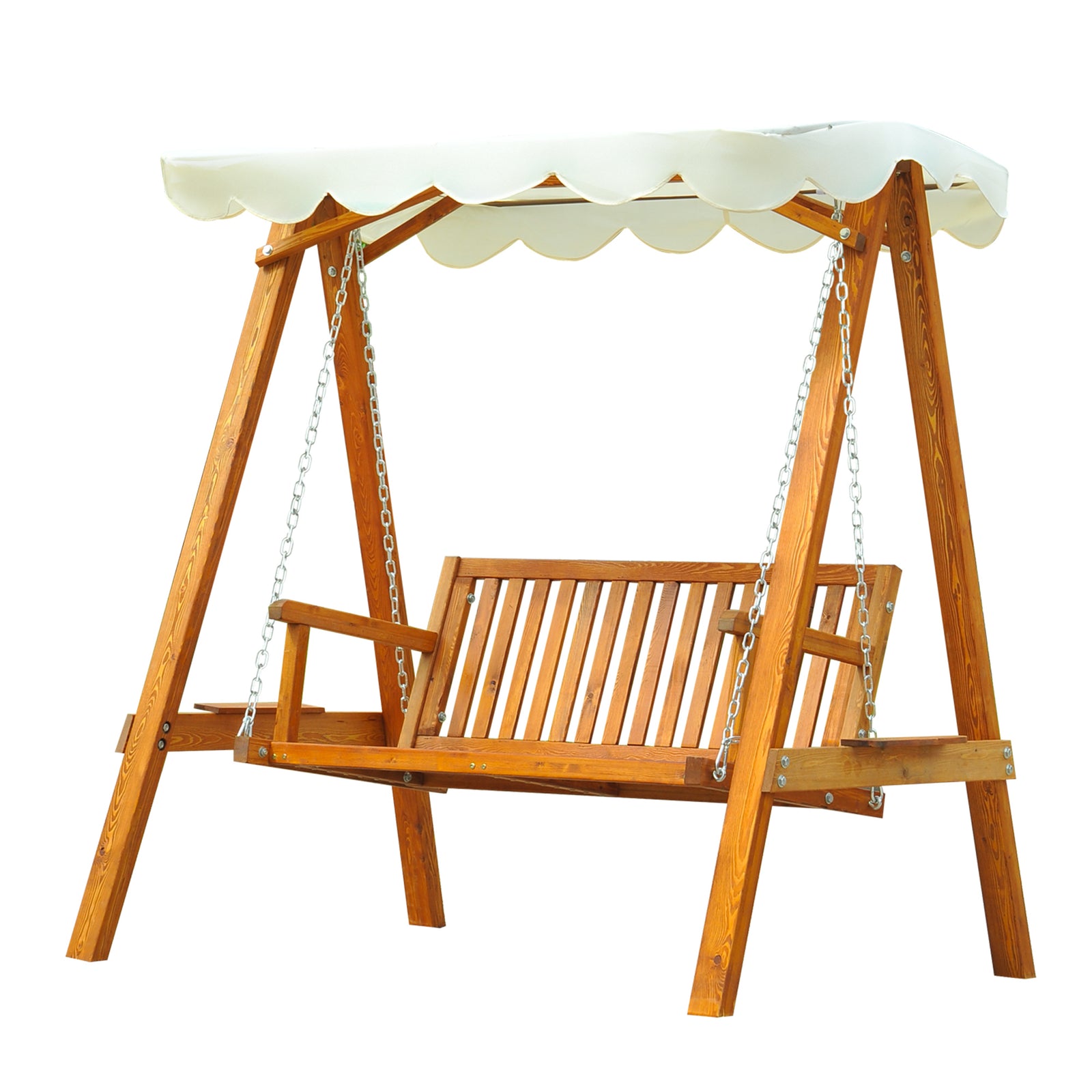 2 Seater Wooden Garden Swing Chair Seat Hammock  Lounger