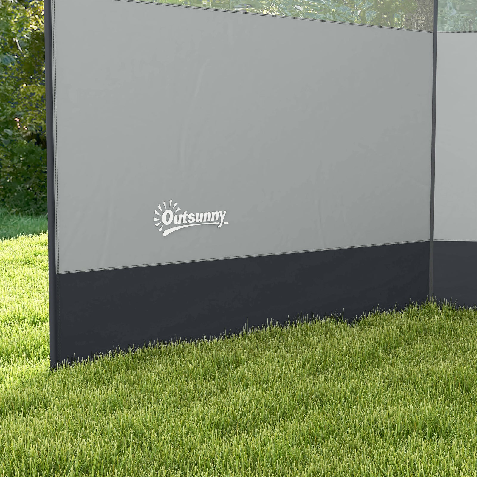 4 Pole Camping Windbreaks With Clear Windows And Carry Bag | Gray