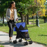 Lightweight Foldable Dog Stroller For Mini Dogs | Blue