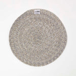 Handwoven Round Placemats Set Of 4 | 40cm | Silver