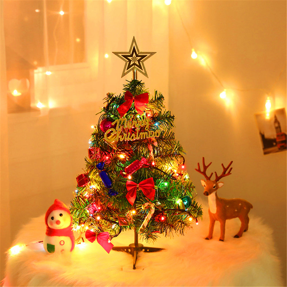 Artificial Mini Tabletop Christmas Tree With Led Lights