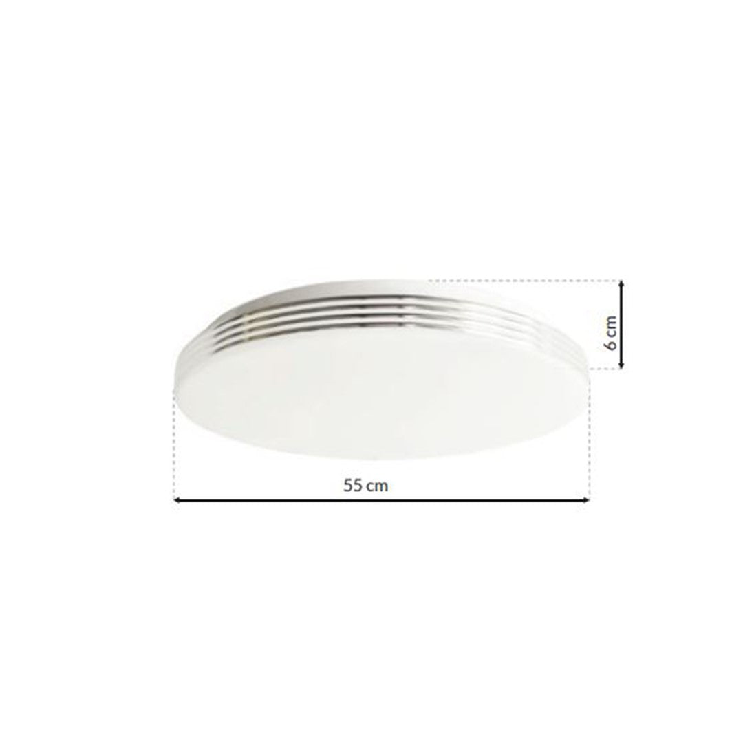Ceiling Lamp Siena Stylish White And Chrome Circular Design Dimmable Including Remote Control | 55cm | White