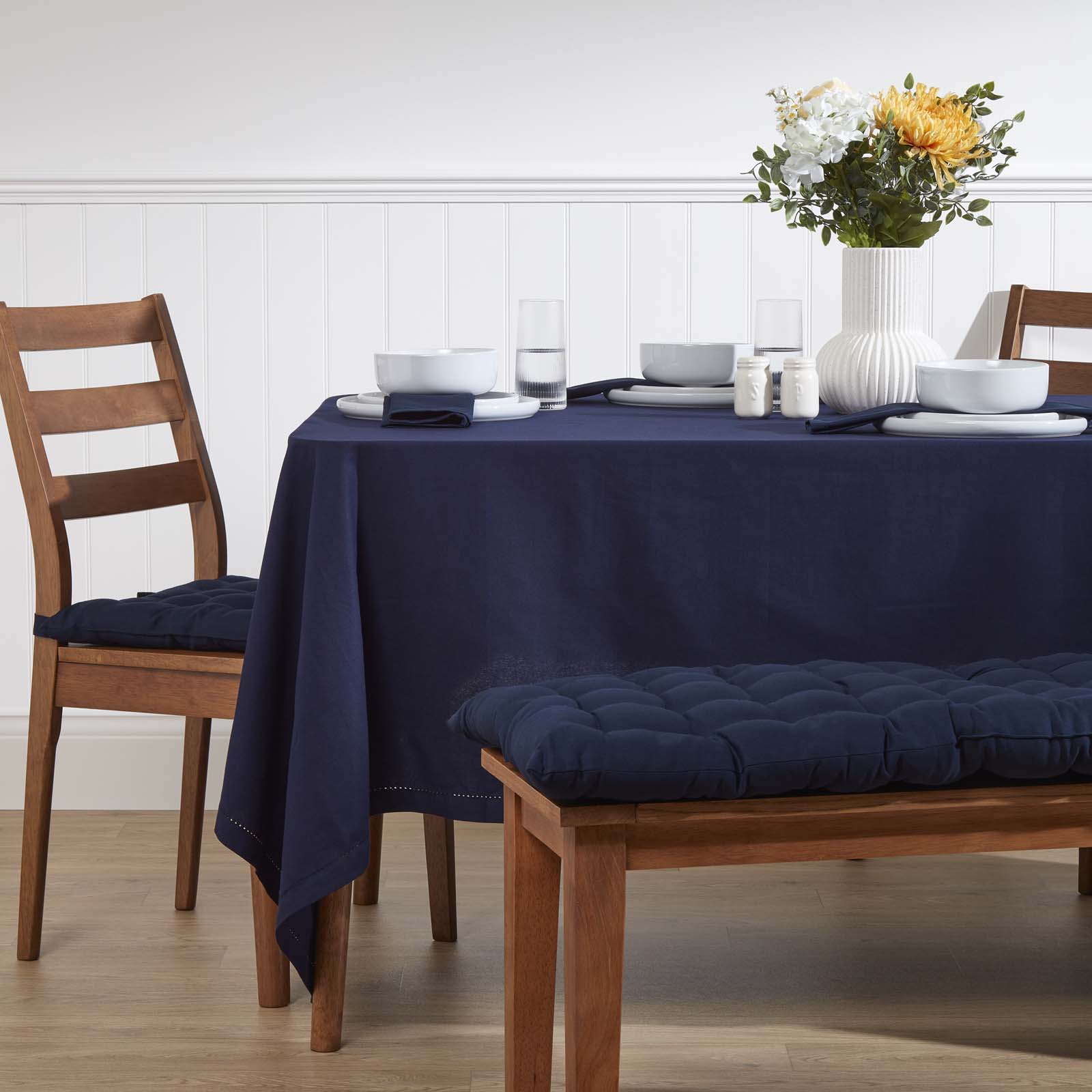 Plain Cotton Fabric 4 Napkins Set | 45cm x 45cm | Navy Blue