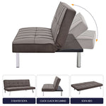 Click Clack Linen Blend Sofa Bed - 3 Seater | Brown