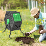 65l Garden Compost Bin, Rotating Composter With Air Holes