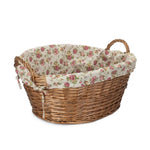 Garden Rose Cotton Lined Light Steamed Round Laundry Basket | Pink