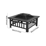 Heavy Duty Outdoor Fire Pit With Mesh Spark Screen And Grill Grate