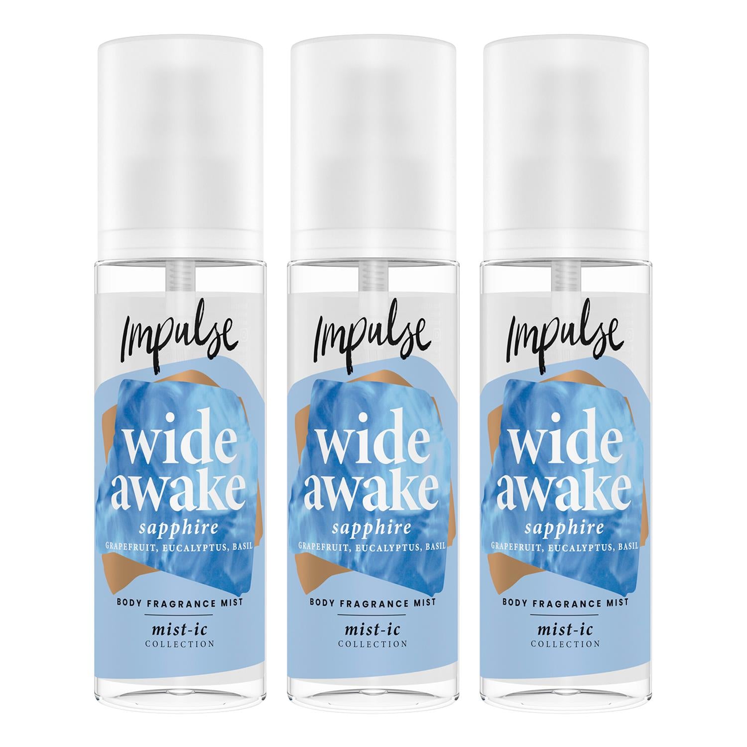 Wide Awake Body Fragrance Mist Grapefruit, Eucalyptus & Basil 150ml, 3pk