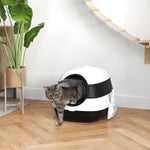 Foldable Cat Litter Tray W/ Lid, Deodorant, Scoop | Black