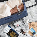 Medium 26" Lightweight 4 Wheel 800d Soft Case Quilted Suitcases Set Of 3 Anti Crack - Cabin & Hold Luggage 100+ Airlines Approved | Medium | Navy Blue