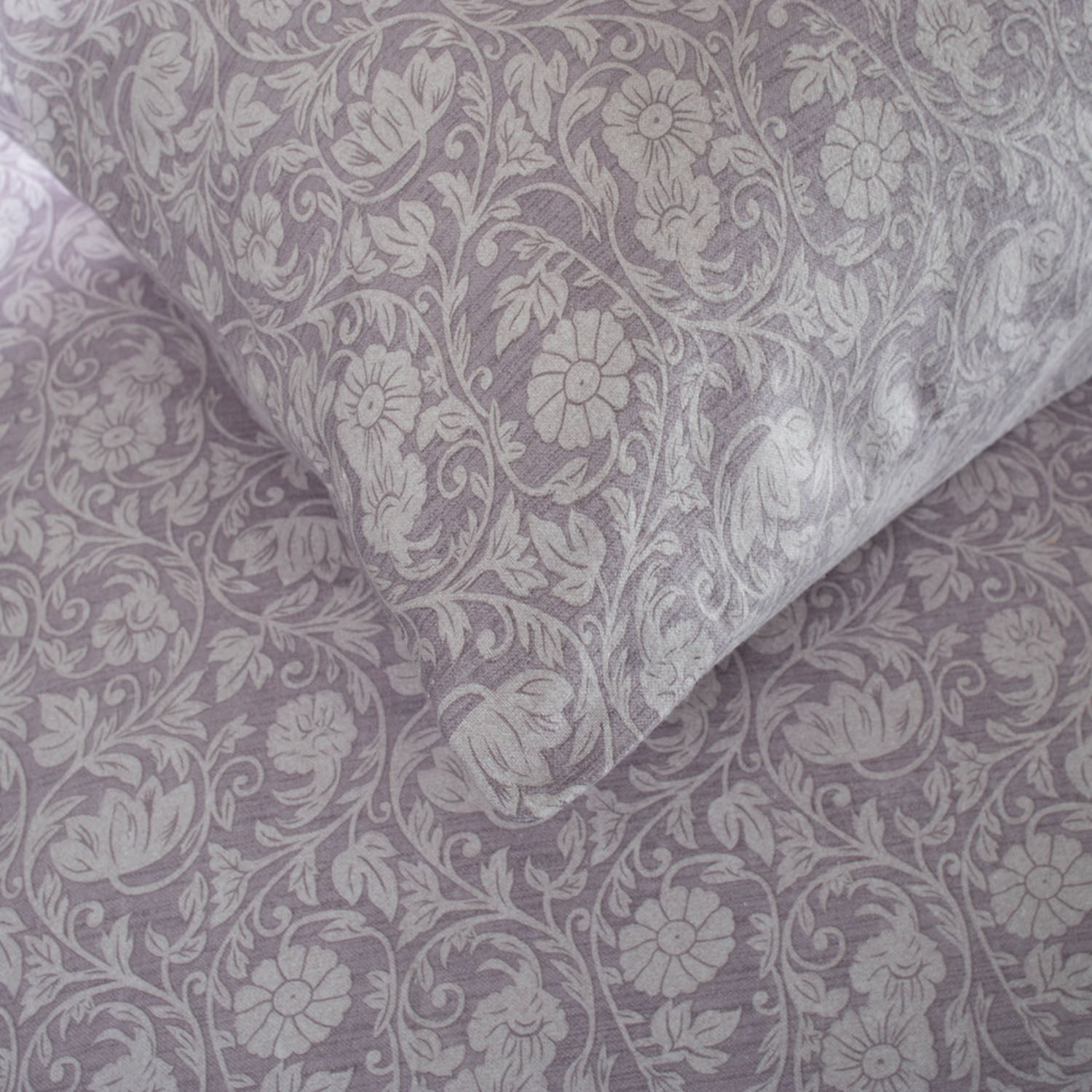 William Plush Brushed Cotton Duvet Set With Soft Printed Design | Super King | Pink