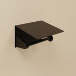 Toilet Roll Holder, Black Matt, Wall-mounted, 13 Cm. Collection Kubic