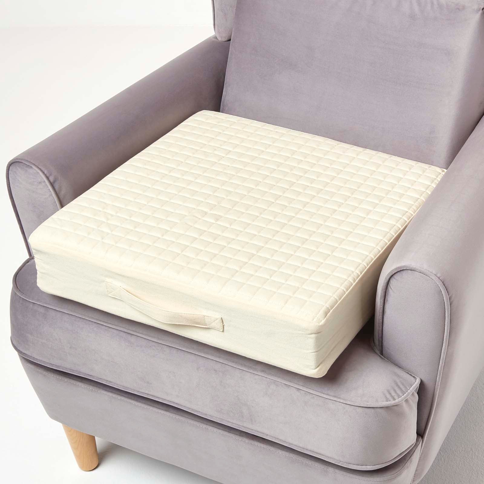 Cotton Orthopaedic Foam Armchair Booster Cushion | 50cm x 50cm | Cream