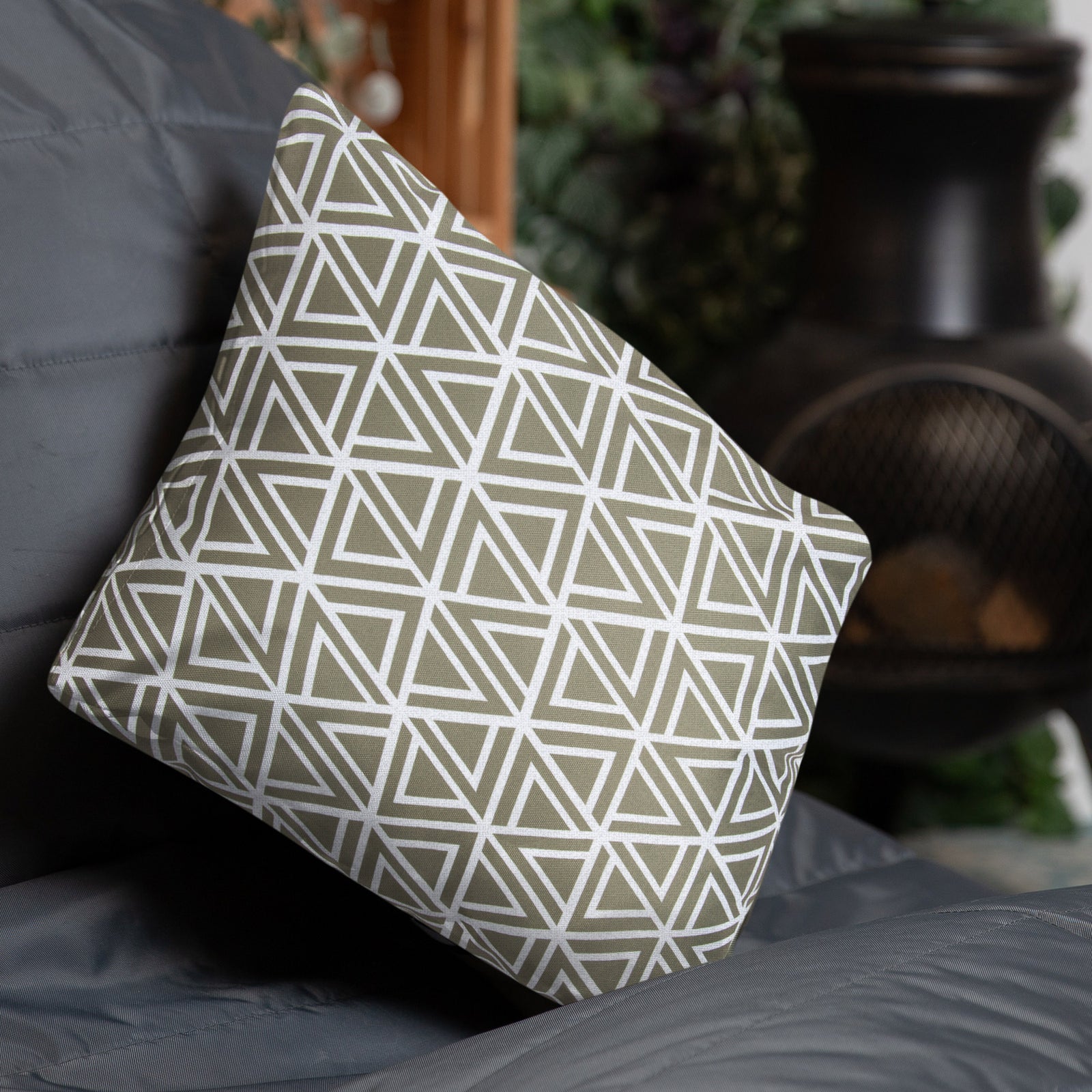 Art Deco Geometric Print Outdoor Cushion (set Of 2)