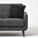 Real Leather Suede Cushion With Feather Filling | 45cm x 45cm | Black