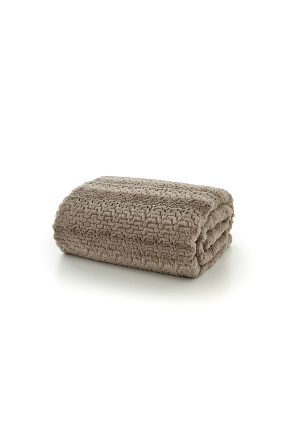 Ashridge Soft Faux Fur Throw 130x170cm – Elegant Textured Blanket | 130cm x 170cm | Fawn