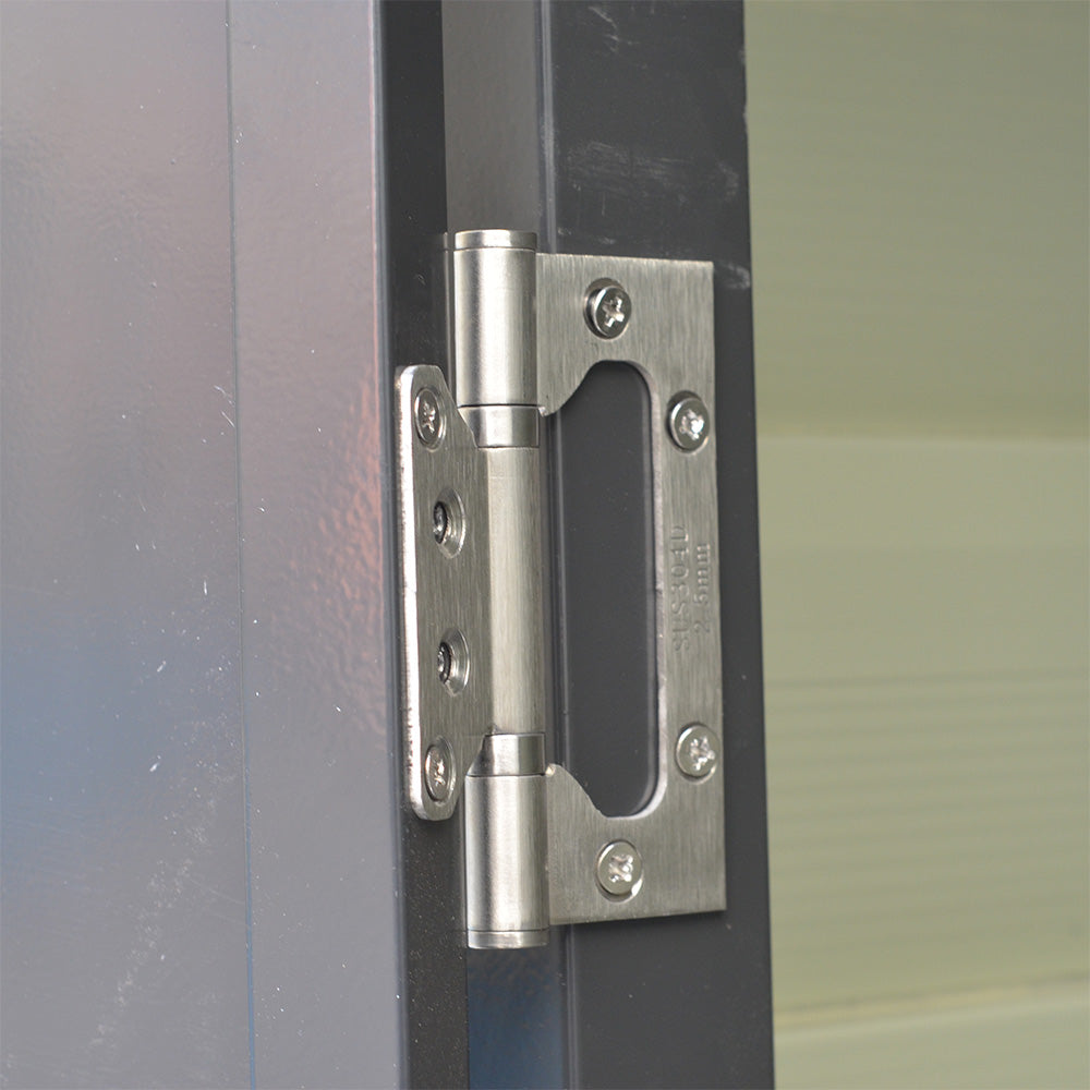 Durable Zinc Steel Metal Garden Shed 4.7×8.86ft – Waterproof Outdoor Storage House For Tools And Garden Equipment, Charcoal Black | Charcoal Black