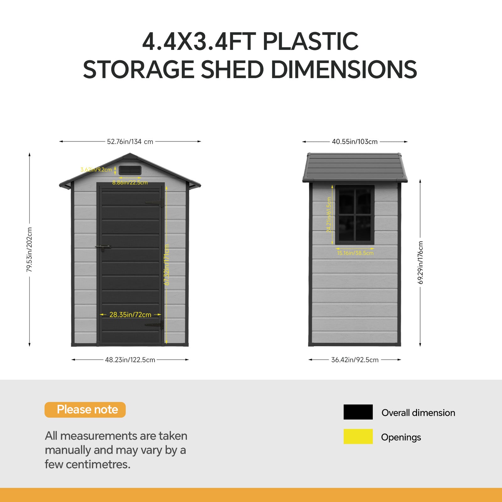Breeins 5x3ft Plastic Garden Storage Shed With Lockable Door