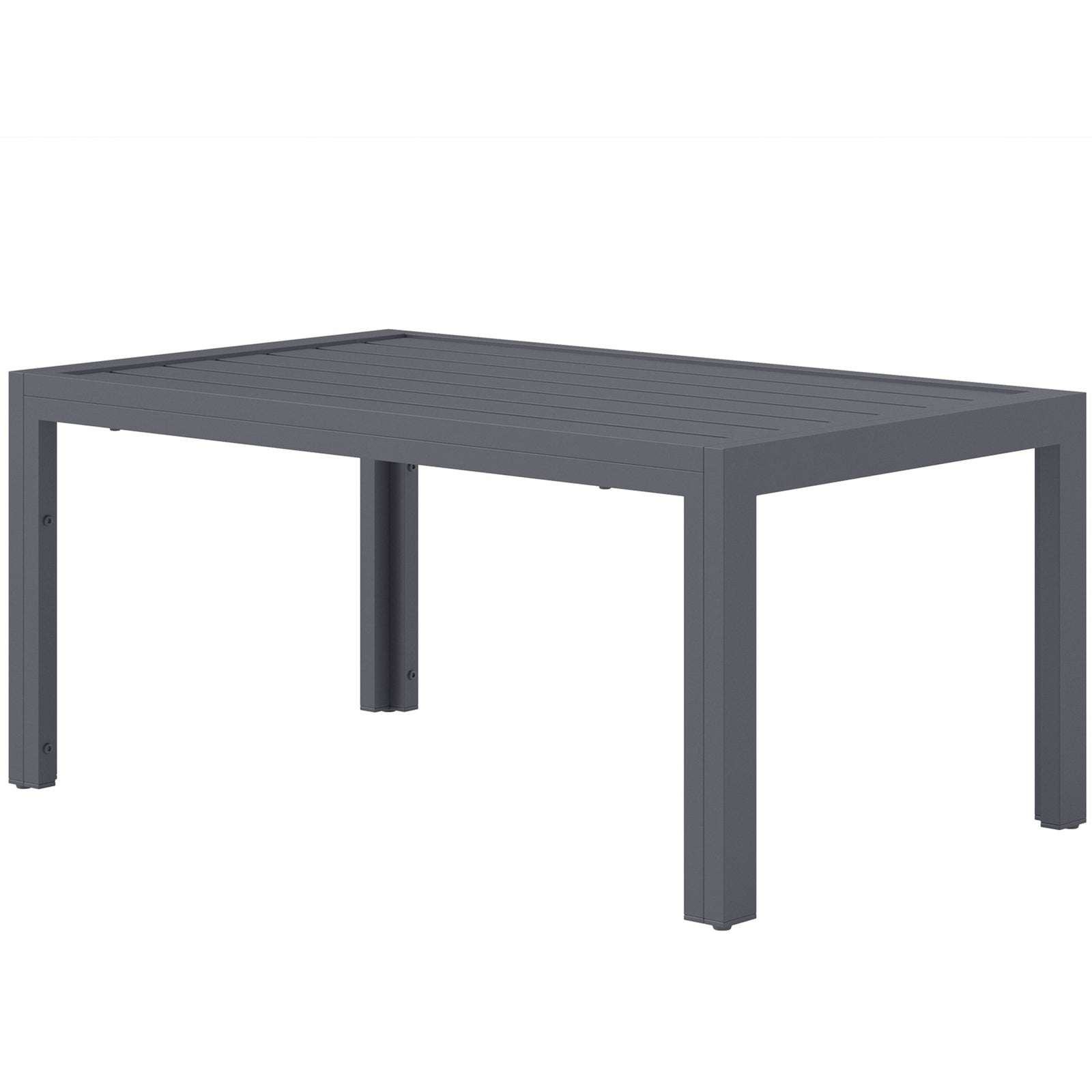 Outdoor Side Table Garden Table W/ Steel And Slat Top
