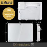 Electric Wifi Glass Radiator Panel Heater White Wall Mounted Or Floor Standing Bathroom Safe Timer And Thermostat | 1000w | White