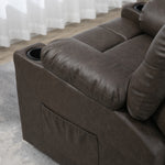 Manual Recliner Chair W/ Footrest Cup Holder | Brown
