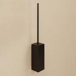Toilet Brush, Black Matt, Wall-mounted. Collection Metric