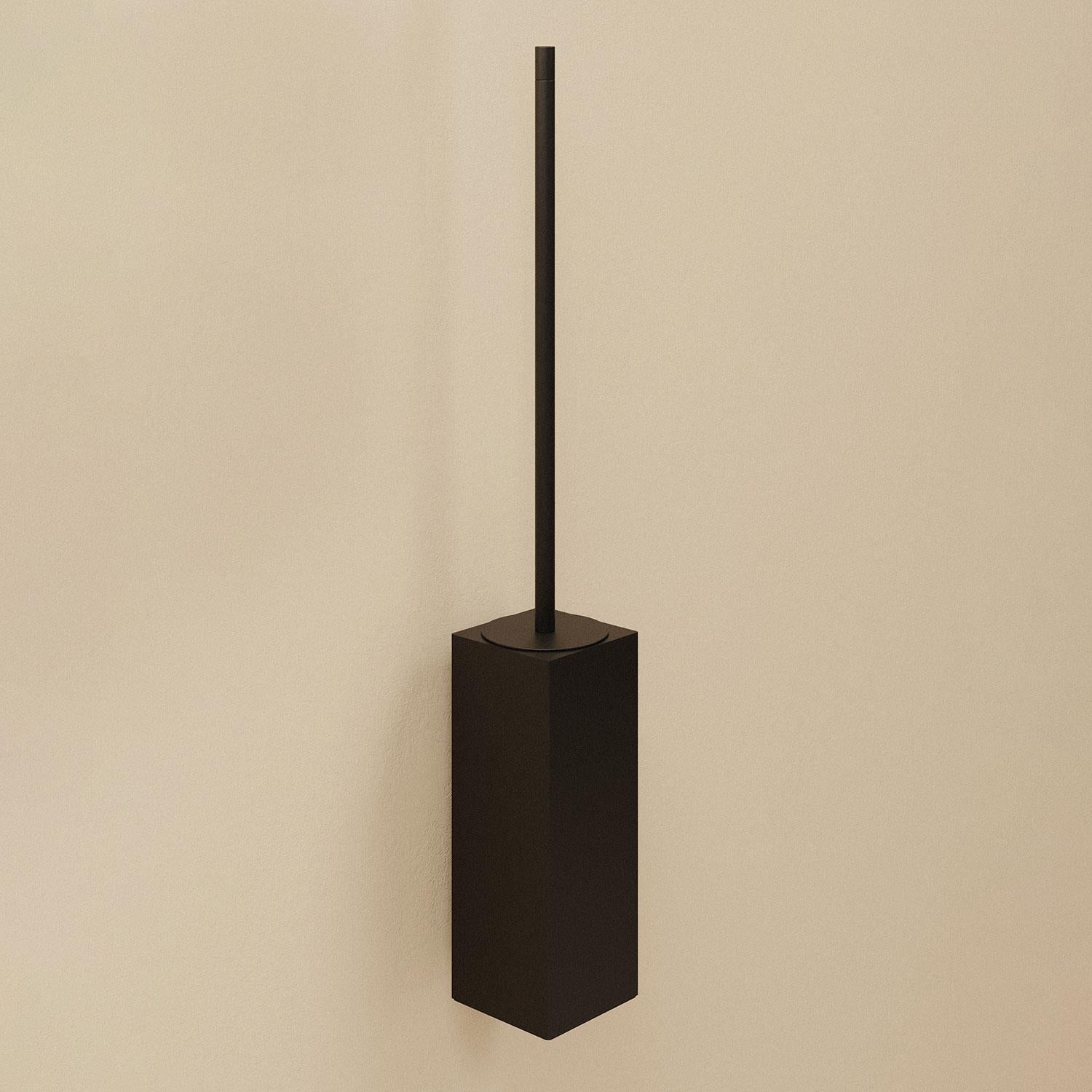 Toilet Brush, Black Matt, Wall-mounted. Collection Metric