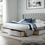 Newton Velvet 4 Drawer Storage Bed | King | Grey