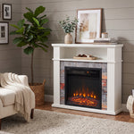 Freestanding Electric Fireplace Suite, 1800w, Open Shelf, Led Flame