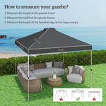 Gazebo Roof Replacement Uv50+ Waterproof 3x3(m) | Dark Grey