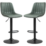 Set Of 2 Microfibre Retro Tub Bar Stools | Green