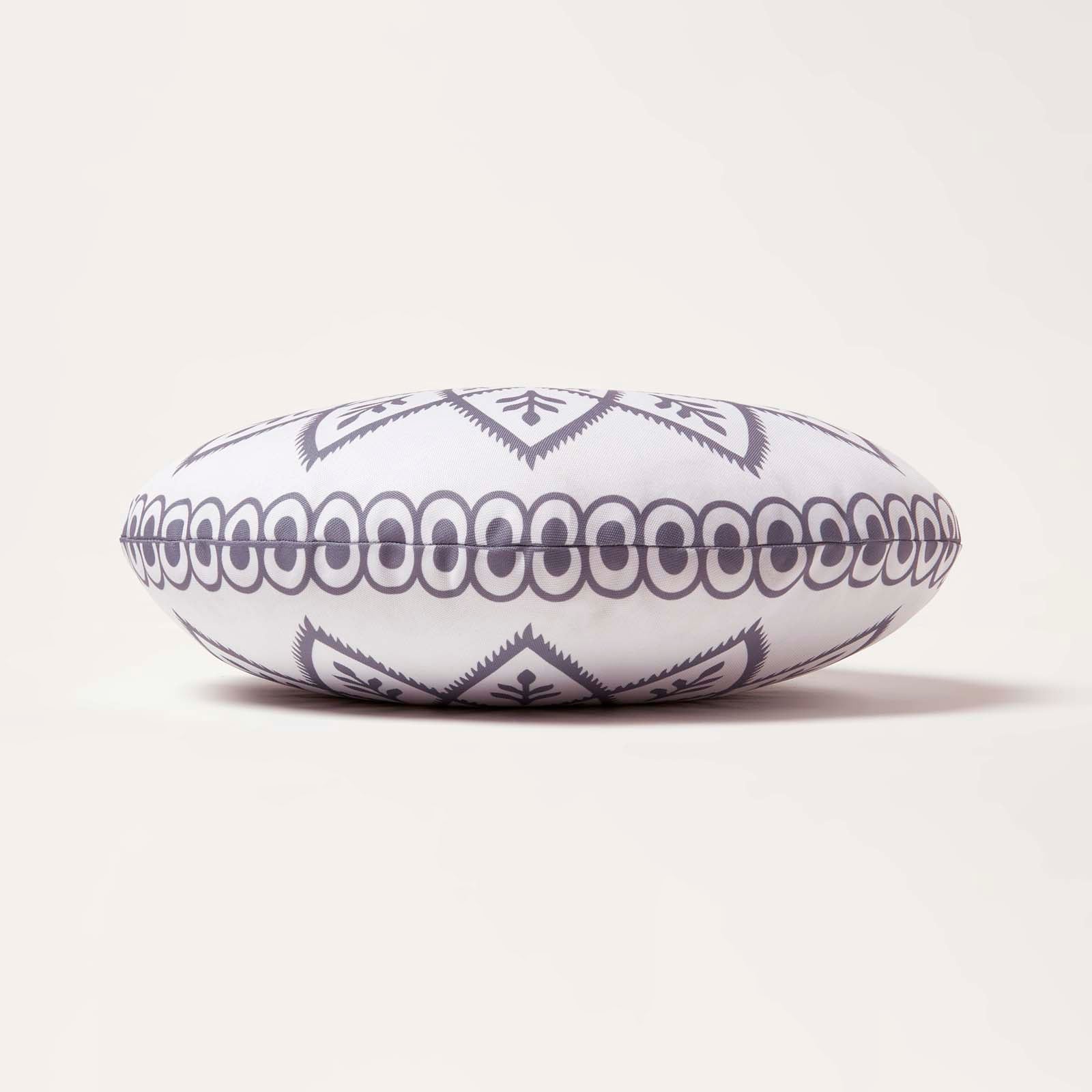 Henna Round Grey Outdoor Cushion 40 Cm, Set Of 2 | 40cm | Grey
