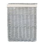 Grey Wash Square Laundry Basket With White Lining | Small | White