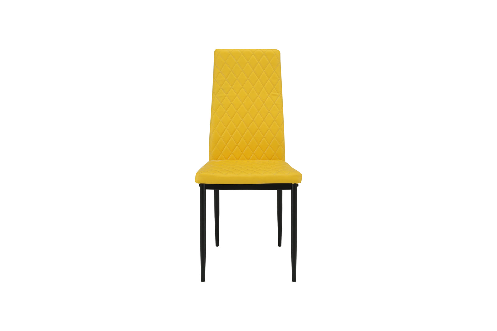 San Diego Marble Top Dining Table With Emily Leather Chairs | Mustard