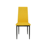 San Diego Marble Top Dining Table With Emily Leather Chairs | Mustard