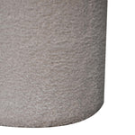 Solid Mango Wood White Boucle Mushroom Footstool