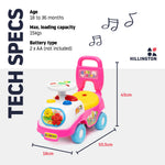 Baby Ride On Push Along Car With Steering Wheel And Horn | Pink