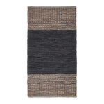 Recycled Leather Handwoven Herringbone Rug | 150cm x 95cm | Black