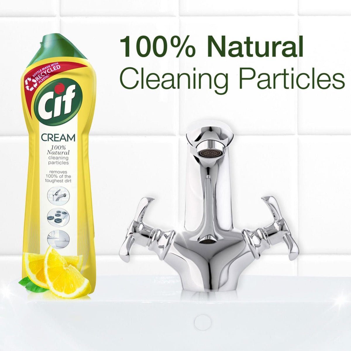 100% Natural Cleaning Particles Lemon Creams 500ml, 6pk | Set of 6