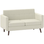 Modern Loveseat Upholstered Fabric Sofa, Cream